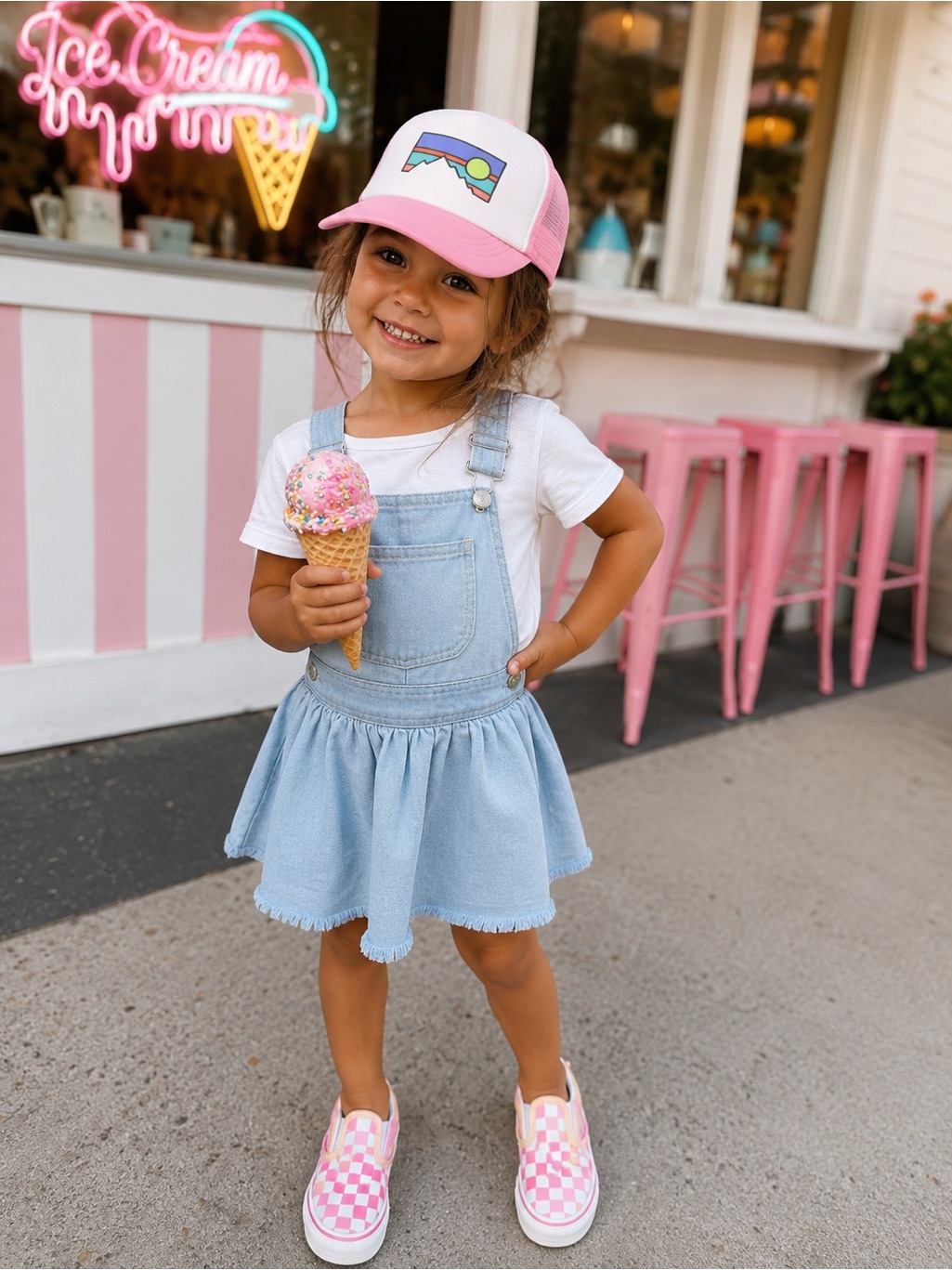 Mountains Cute Summer Beach Pink Baby Toddler Trucker Hat 45-50cm 1-3 Yrs